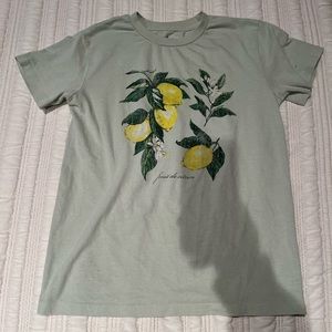 DESERT DREAMER (PACSUN), SAGE GREEN LEMON SHIRT, WORN TWICE, SIZE SMALL